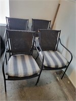 Four Patio Chairs with cushions (garage)
