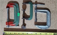 Three C clamps