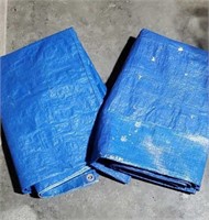 Two blue tarps (Garage)