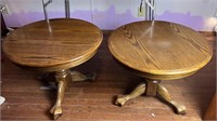 2 OAK Round Tables - Hard to Find