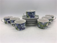Gibson Hydrangea Cups & Saucers