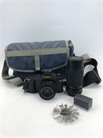 Canon T50 & Rokinon 815196 Lens w/ Case