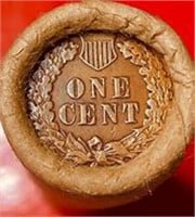 Roll of Mixed Indian Head & Wheat Cents 50 Total R