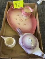 decorated tea pot platter