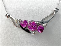 10k Pink Sapphire Pendant w/chain