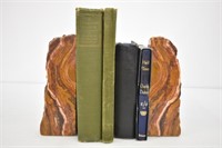 PAIR OF AGATE BOOKENDS - BOOKS NOT INCLUDED