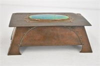 HAND HAMMERED COPPER BOX WITH TURQUOISE STONE