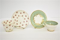 2 AYNSLEY CUPS & SAUCERS - BOTH RING TRUE