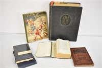 OLD BOOKS AND A BIBLE - DICKENS BOOK 1929