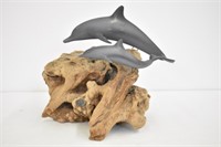 DRIFTWOOD WITH DOLPHINS - 12" LONG X 10" TALL