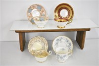 4 ENGLISH CUPS & SAUCERS - 1 PARAGON - REMEMBER ME