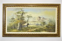 LARGE OIL ON CANVAS SIGNED D. SNELL ?