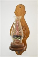 WOOD WALL CANDLE HOLDER - 17" HIGH X 6.75" WIDE