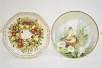 2 HAND PAINTED PLATES - 10.5" BY RUTH FRASER