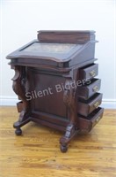19th C English Victorian Walnut Davenport Desk