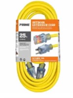 Prime 2pk 25 Ft. Heavy Duty Yellow Extension Cords