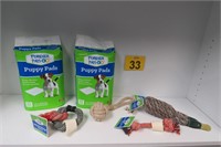 2 Packs Puppy Pads & Pull / Chew Toys