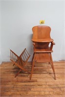Wood High Chair & Rack