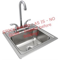 Elkay 2-Hole Single Bowl Drop-in Sink + Faucet Kit