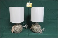 2 New Lamps w/ Shades 15" Tall