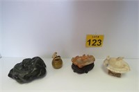 Vintage Lighter, Marble Bird Bath, Meteorite Rock