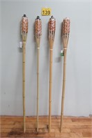 Set of 4 Bamboo Torches - New