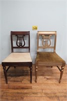 Pair Of Mid Century Hickory Chairs - Lyre Back