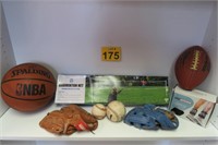 Basketball, Football, Gloves, Badminton Net