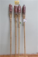 Set Of 4 New Bamboo Torches