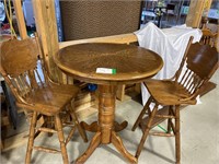Tall Table and 2 Swivel Chairs