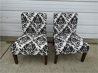 2 Black & White Occasional Chairs
