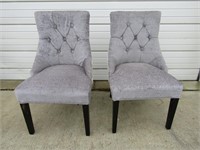 2 Grey Side Chairs 38" T x 24" W x 19" Seat Height