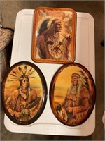 Indian pictures on wood