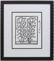 People Ladder Print Plate Sign Keith Haring