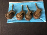 Set of Four Wood Caster Wheels