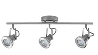 LED 3-Light Brushed Steel Track w/ Chrome Accents