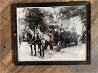OLD PHOTO -- FIRE BRIGADE W/ HORSES