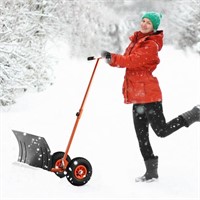 $99.99 Adjustable Wheeled Snow Pusher