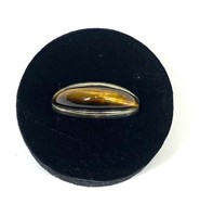 Sterling silver tiger eye ring, size 8