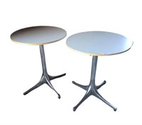 Lot of 2 Side Tables with Metal Base
