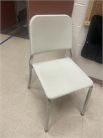 20 - White Chairs; Metal Framed