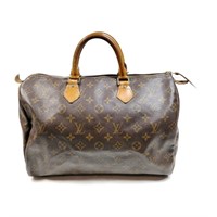 Louis Vuitton Monogram Speedy 30 Hand Bag Brown