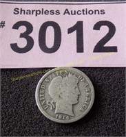 1914 Barber silver dime