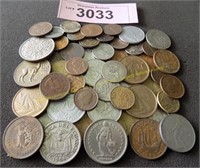 Bag of foreign coins
