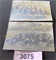Two 1908 original photo sports postcards