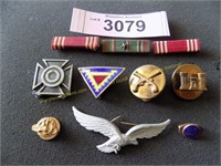 World War II ear German and American medals and