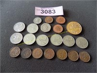 Bag of assorted Canadian and other coins