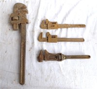 Lot To Include Four Vintage Pipe Wrenches,