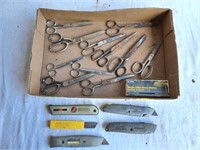 Large Selection Of Vintage Scissors And Utility