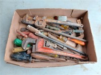 Lot Of Vintage Tools To Include Pipe Wrenches,